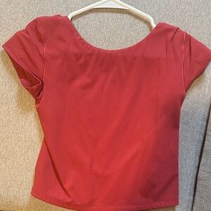 Elegant Red Women's ribbed top
